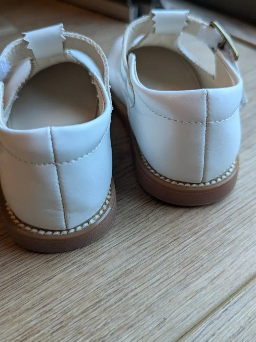 Fern+Flora White T-Strap Kids Dress Shoes